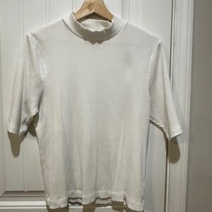 Old Navy Cream Ribbed Knit Top